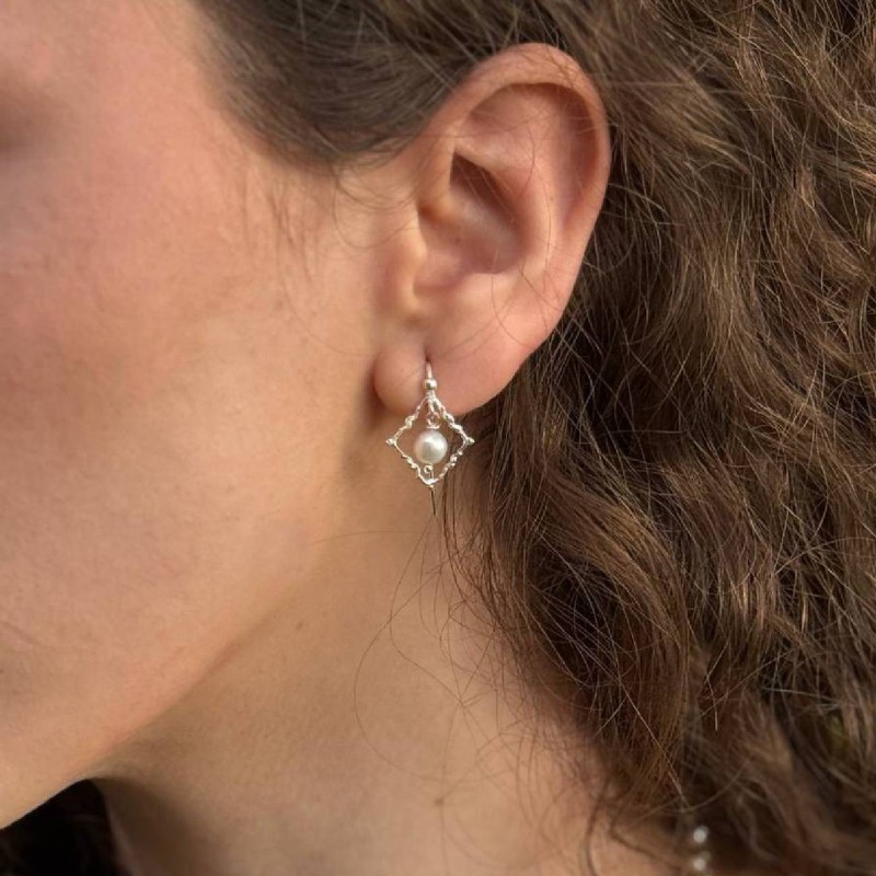 Pendientes de plata con perlas